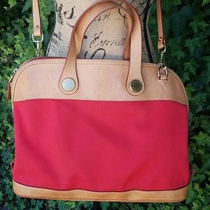 Dooney & Bourke Red Canvas/Leather bag.